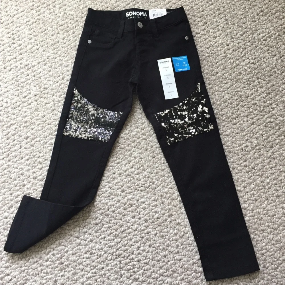 Girls Black‎ Jean Jeggings Size 5 NWT